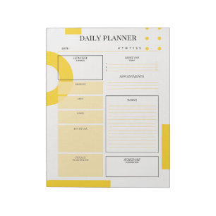 Gele dagelijkse planner notitieblok