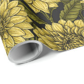 Gele Dahlia-tuin Cadeaupapier (Rol Hoek)