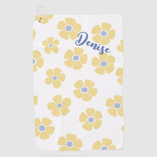 Gele Daisies Dames Golfhanddoek (Voorkant)