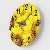 Gele daisies Design Bedroom Dorm Wall Clock Grote Klok (Hoek)