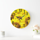 Gele daisies Design Bedroom Dorm Wall Clock Grote Klok (Huis)
