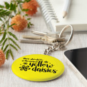 Gele Daisies Sleutelhanger (Zijkant)