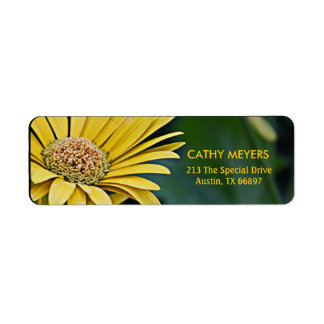 Gele Daisy Adresetiketten Etiket