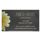 Gele Daisy Chalkboard Rustic Save The Date Visitekaartje Magneet (Voorkant)