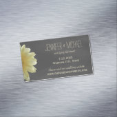 Gele Daisy Chalkboard Rustic Save The Date Visitekaartje Magneet (Voorbeeld)