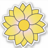 Gele Daisy Decorative Sticker (Voorkant)