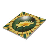 Gele Daisy Floral Abstracte Art Tile Tegeltje (Zijkant)
