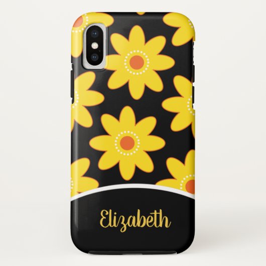 Gele Daisy Flower Cell Case (Achterkant)