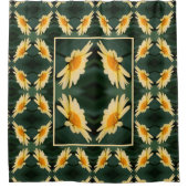 Gele Daisy Flower Close Up Pattern Douchegordijn (Voorkant)