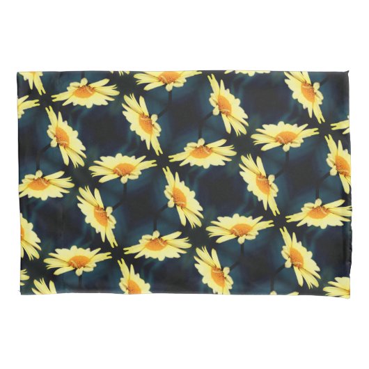 Gele Daisy Flower Close Up Pattern Kussensloop (Voorkant)