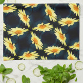 Gele Daisy Flower Close Up Pattern Theedoek (Gevouwen)