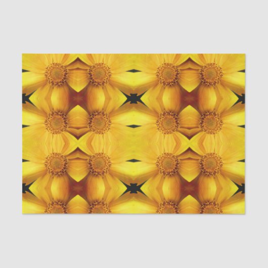 Gele Daisy Flower Petal Abstract ontkoppelen Tissuepapier (Voorkant)