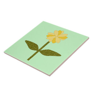 Gele Daisy Flower Tile Tegeltje