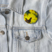 Gele Daisy Helenium Badge Ronde Button 5,7 Cm (In situ)