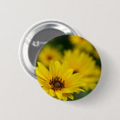 Gele Daisy Helenium Badge Ronde Button 5,7 Cm (Voorkant /achterkant)