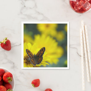 Gele Daisy Helenium papieren servetten