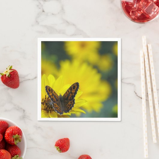 Gele Daisy Helenium papieren servetten (Insitu)