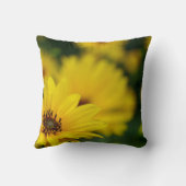 Gele Daisy Helenium werpkussen Kussen (Achterkant)