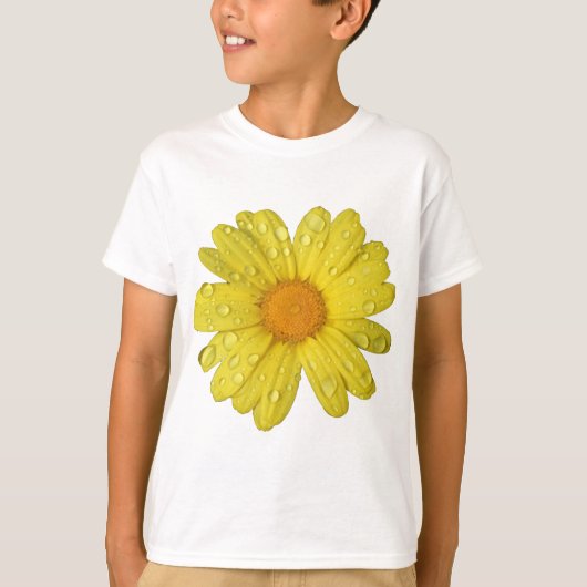Gele Daisy in de Regen T-shirt (Voorkant)