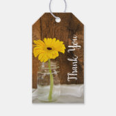 Gele Daisy in Mason Jar Barn Wedding Favor Labels Cadeaulabel (Voorkant)