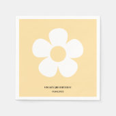 Gele Daisy Verjaardag servetten | Floral Party Tab (Voorkant)