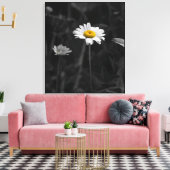 Gele Daisy Zwart-wit Bloem Foto Canvas Afdruk (Insitu (Woonkamer))