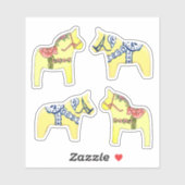 Gele Dala Horses Sticker (Vel)