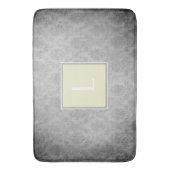 Gele Damast Monogram Badmat (Voorkant Verticaal)