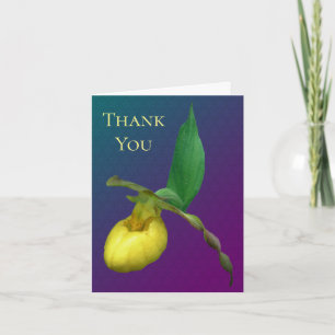 Gele dame Slipper Orchid Flower Hartelijk dank Bedankkaart