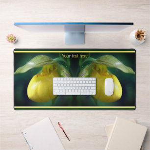 Gele dame Slipper Orchid Flower Personalized Bureaumat