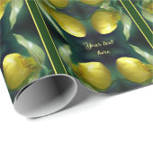 Gele dame Slipper Orchid Flower Personalized Cadeaupapier (Rol Hoek)