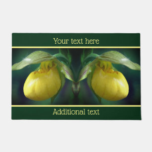 Gele dame Slipper Orchid Flower Personalized Deurmat