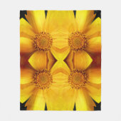 Gele damesbloem en middenpatroon fleece deken (Voorkant)