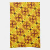 Gele damesbloem en middenpatroon theedoek (Verticaal)