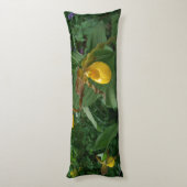 Gele-damessluipbloemen in Bloom Lichaamskussen (Achterkant (Verticaal))