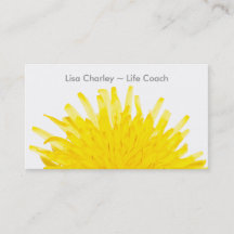 Gele Dandelion op wit Visitekaartje