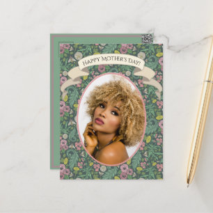  gele dandelions Roze bijen Briefkaart