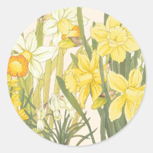 Gele deaffodillen ronde sticker