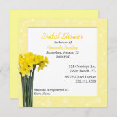 Gele deaffodils Bridal Shower Invitation Kaart (Voorkant / Achterkant)