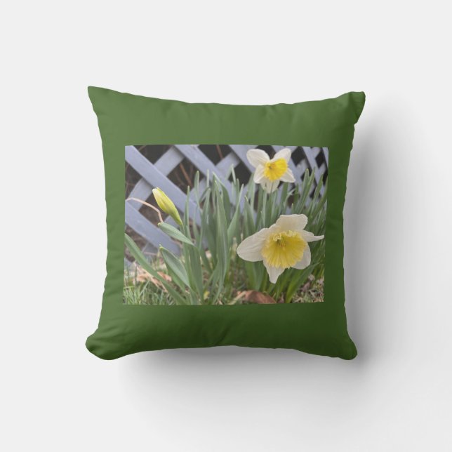 Gele deaffodils buitenkussen (Voorkant)