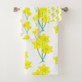 Gele deaffodils Spring Flowers Bunch Floral Bad Handdoek (Insitu)