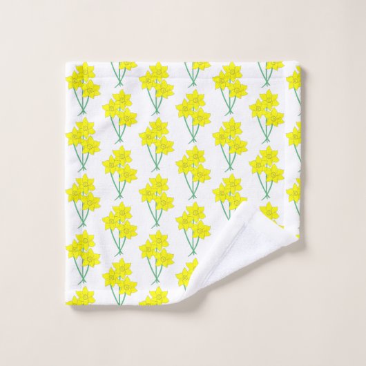 Gele deaffodils Spring Flowers Bunch Floral Bad Handdoek (Wasdoekje)