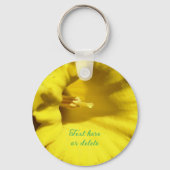 Gele deffodil-ventilator Sluiten Gepersonaliseerd Sleutelhanger (Achterkant)