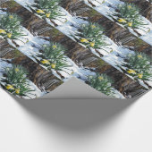 Gele deffodils in de sneeuw cadeaupapier (Hoek)