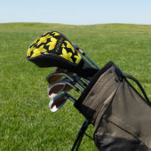 Gele deffodis Eigen naam zwart Golfheadcover (Insitu)