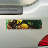 Gele deffodis en een geel paasei bumpersticker (Op auto)