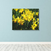 Gele deffodis ik Cheery Spring Flowers Canvas Afdruk (Insitu (Houten vloer))