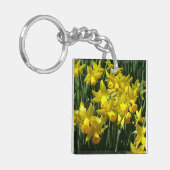 Gele deffodis ik Cheery Spring Flowers Sleutelhanger (Voorkant Links)