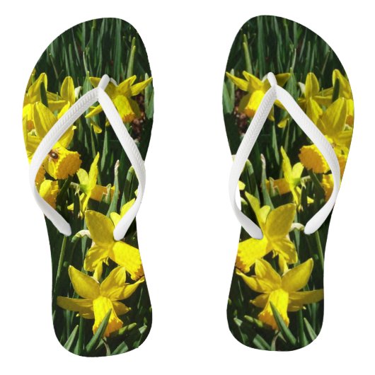 Gele deffodis ik Cheery Spring Flowers Teenslippers (Voetbed)