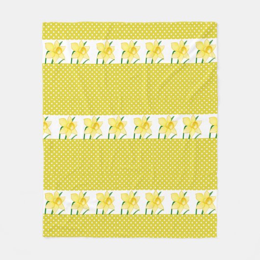 Gele deffodis Vloervulbak Fleece Deken (Voorkant)